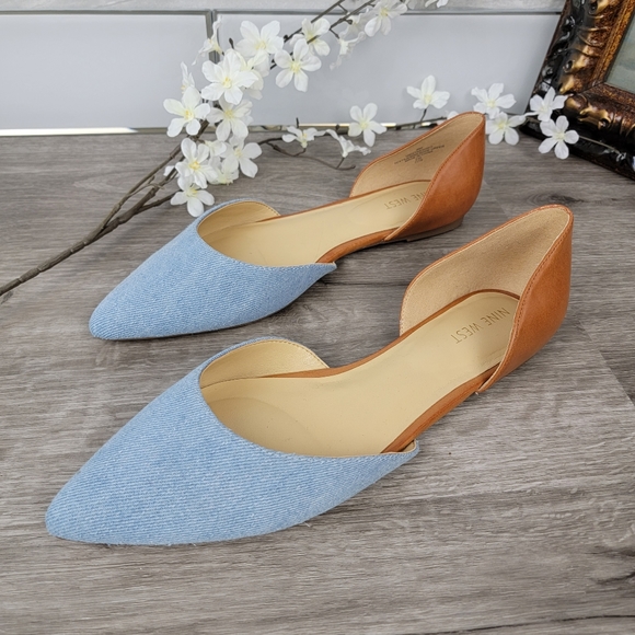 Nine West Shoes - Nine West Starship Denim Mixed Media Flats